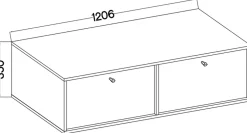 Szafki Rtv></noscript>Lempert Wisząca dwudrzwiowa szafka pod telewizor 120 cm TOKEN eukaliptus