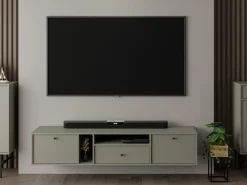 Szafki Rtv></noscript>Lempert Wisząca dwudrzwiowa szafka pod telewizor 120 cm TOKEN eukaliptus