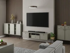 Szafki Rtv></noscript>Lempert Wisząca dwudrzwiowa szafka pod telewizor 120 cm TOKEN eukaliptus