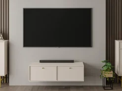 Zestawy Mebli Do Salonu|Szafki Rtv>Lempert Wisząca dwudrzwiowa szafka pod telewizor 120 cm TOKEN beż piaskowy