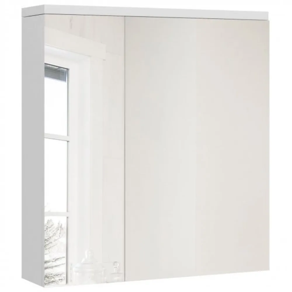 Meble Łazienkowe|Szafki Łazienkowe>Lempert Wisząca szafka łazienkowa z lusterkiem połysk PARIS biały