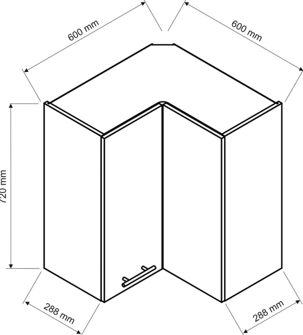 Meble Kuchenne|Szafki Wiszące>Stolkar Wisząca szafka kuchenna narożna BRIT cichy domyk