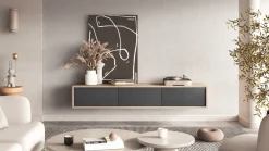 Szafki Rtv></noscript>Helvetia Wisząca szafka RTV 180 cm nowoczesna do salonu antracyt FRIDA