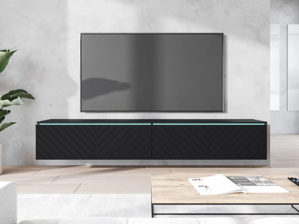 Szafki Rtv>BRATEX Wisząca szafka RTV 180 cm podwieszana BROMI jodełka