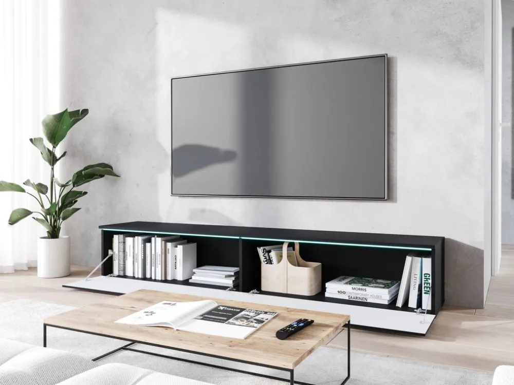 Szafki Rtv>BRATEX Wisząca szafka RTV 180 cm podwieszana BROMI jodełka