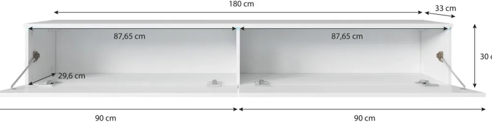 Szafki Rtv>BRATEX Wisząca szafka RTV 180 cm podwieszana BROMI jodełka