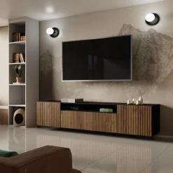 Szafki Rtv>Arton Wisząca szafka RTV 200 cm TAVIO loftowa z frezowanymi frontami