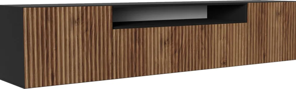 Szafki Rtv>Arton Wisząca szafka RTV 200 cm TAVIO loftowa z frezowanymi frontami