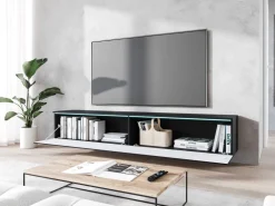 Szafki Rtv>BRATEX Wisząca szafka RTV 180 cm we wzorze fali BROMI