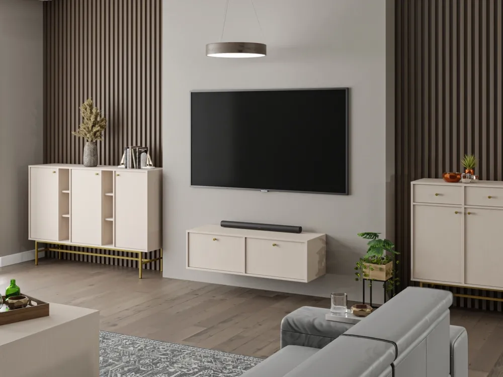 Zestawy Mebli Do Salonu|Szafki Rtv>Lempert Wisząca szafka RTV pod telewizor 180 cm TOKEN beż piaskowy