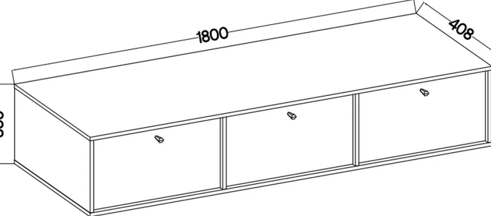 Zestawy Mebli Do Salonu|Szafki Rtv>Lempert Wisząca szafka RTV pod telewizor 180 cm TOKEN czarny czarny grafit