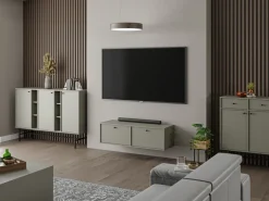 Szafki Rtv></noscript>Lempert Wisząca szafka RTV z szufladą pod telewizor 180 cm TOKEN eukaliptus