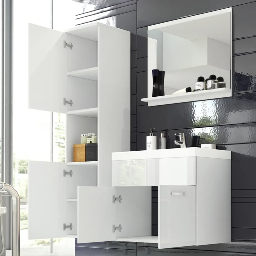 Meble Łazienkowe>BRATEX Wiszące meble do łazienki z umywalką REAL kasztan wrocławski