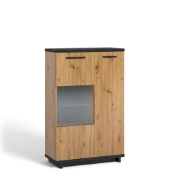 Witryny>GiB Meble Witryna 90 cm Dąb artisan ISMENA