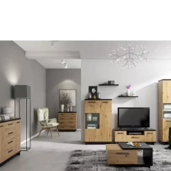 Witryny>GiB Meble Witryna 90 cm Dąb artisan ISMENA