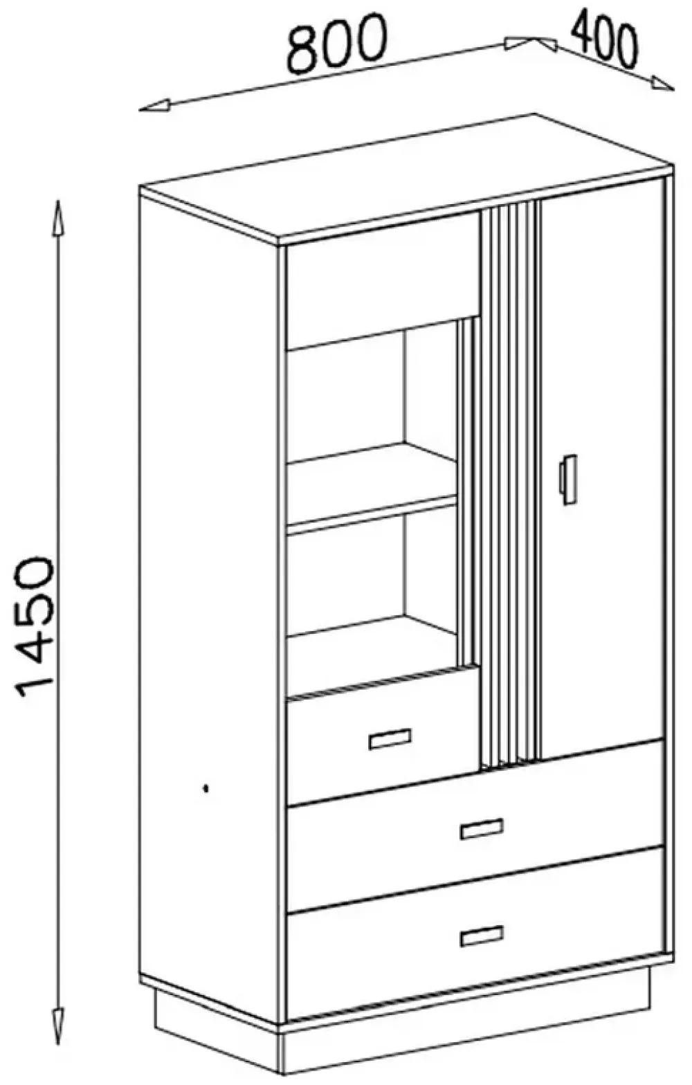Zestawy Mebli Do Salonu|Witryny>MEBLAR Witryna do salonu 80 cm AGRA