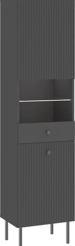 Witryny>INTER MEBLE Witryna do salonu 47 cm na książki lub alkohol przeszklona VALTEO czarny