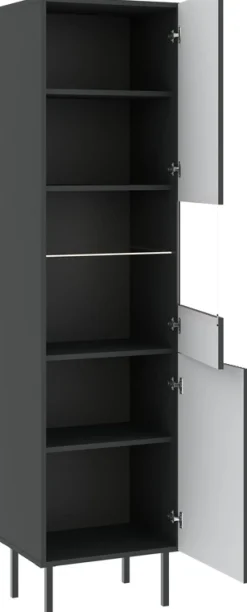 Witryny>INTER MEBLE Witryna do salonu 47 cm na książki przeszklona VALTEO biały