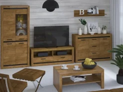 Zestawy Mebli Do Salonu|Witryny>ML Meble Witryna do salonu 55 cm ze szklanymi półkami BALTICA