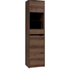 Zestawy Mebli Młodzieżowych|Witryny>GiB Meble Witryna do salonu dąb monastery/czarny połysk DENIS