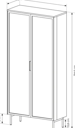 Zestawy Mebli Do Salonu|Witryny></noscript>LASKI Witryna do salonu na książki przeszklona 91 cm kaszmir LUANO