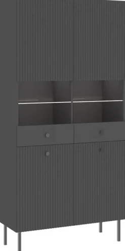 Witryny>INTER MEBLE Witryna do salonu przeszklona 91 cm VALTEO czarny