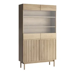 Zestawy Mebli Do Salonu|Witryny>GAŁA MEBLE Witryna do salonu SOLVO z przeszklonym frontem dąb cremona