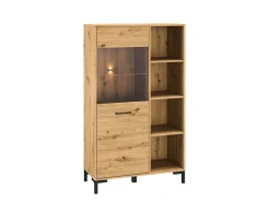 Zestawy Mebli Do Salonu|Witryny>ML Meble Witryna do salonu w stylu loftowym NEVIO dąb artisan