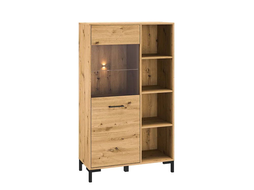 Zestawy Mebli Do Salonu|Witryny>ML Meble Witryna do salonu w stylu loftowym NEVIO dąb artisan