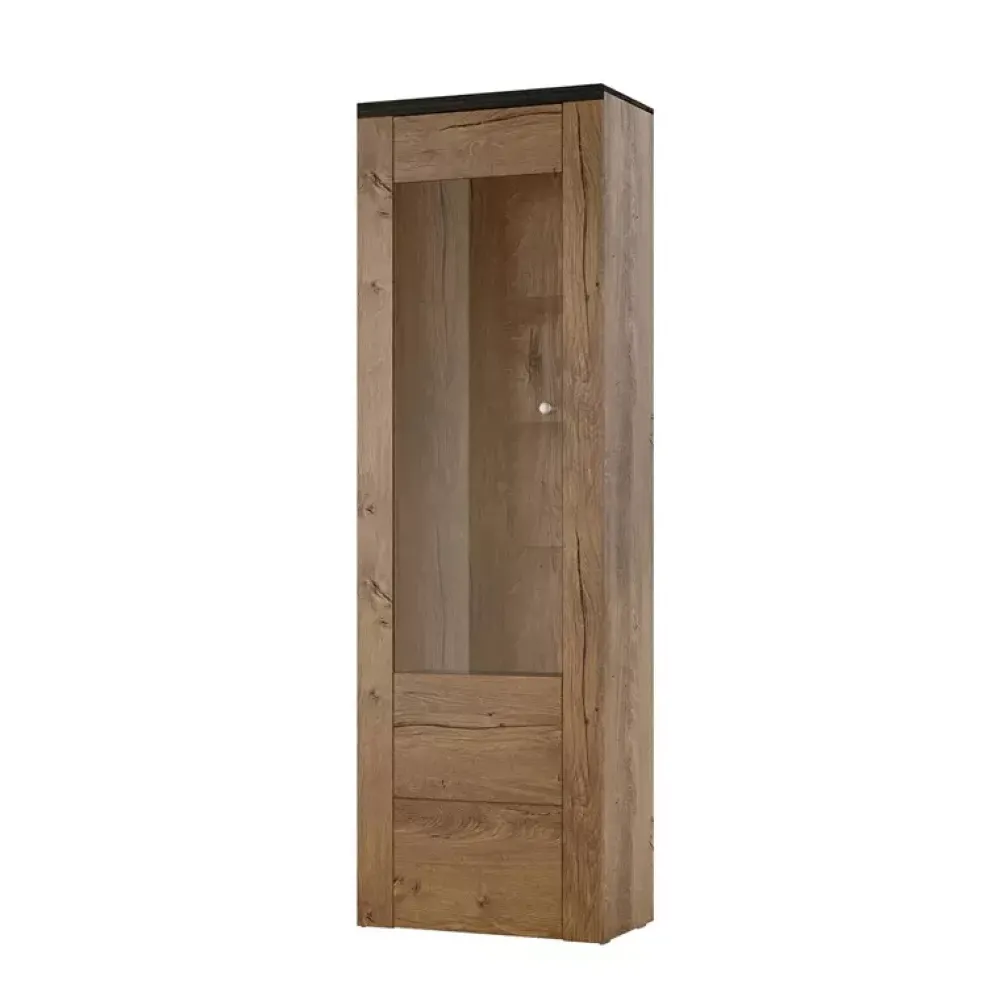 Zestawy Mebli Do Salonu|Witryny>Helvetia Witryna do salonu wysoka LARONA dąb lefkas