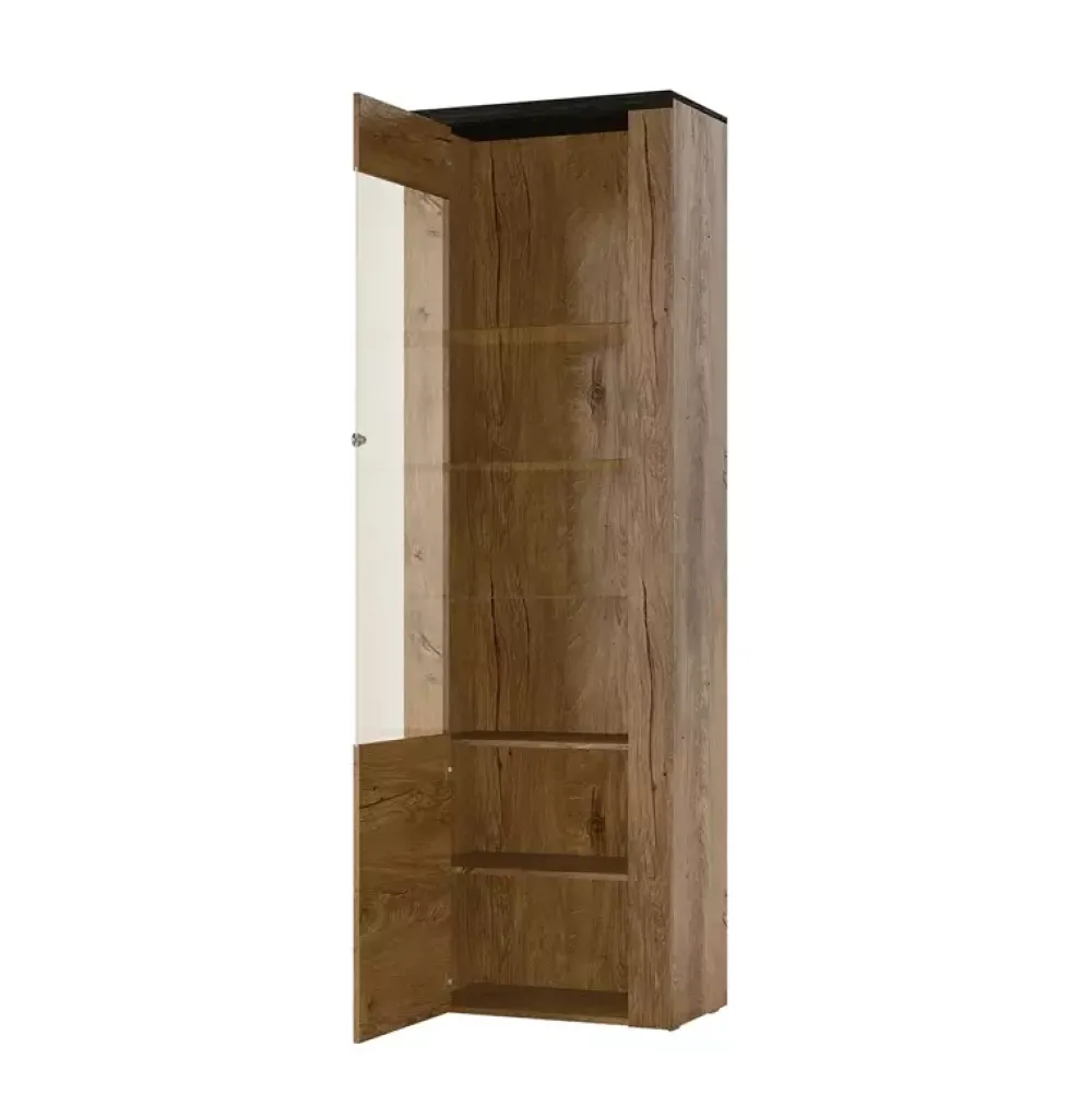 Zestawy Mebli Do Salonu|Witryny>Helvetia Witryna do salonu wysoka LARONA dąb lefkas