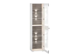 Zestawy Mebli Młodzieżowych|Witryny>ML Meble Witryna do salonu ze szklanymi półkami 55 cm BLANCO