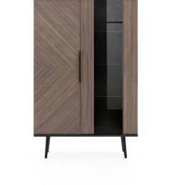 Zestawy Mebli Do Salonu|Witryny>GiB Meble Witryna do salonu ze szklanymi półkami 90 cm PULSE jodełka