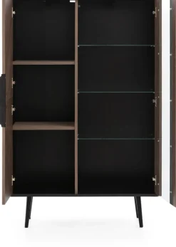 Zestawy Mebli Do Salonu|Witryny>GiB Meble Witryna do salonu ze szklanymi półkami 90 cm PULSE jodełka