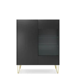 Witryny>PIASKI Witryna na książki do salonu ze szklanymi półkami HEAVEN