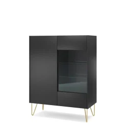 Witryny>PIASKI Witryna na książki do salonu ze szklanymi półkami HEAVEN