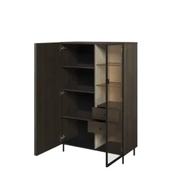 Zestawy Mebli Do Salonu|Witryny>lenart. Witryna na książki ze szklanymi półkami PIEMONTE