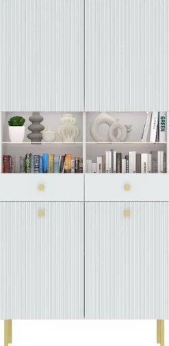 Zestawy Mebli Do Salonu|Witryny>INTER MEBLE Witryna przeszklona 91 cm do salonu VALTEO biała biały