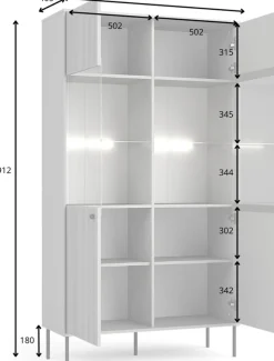 Zestawy Mebli Do Salonu|Witryny></noscript>MEBLOSIEK Witryna przeszklona IRYS 105 cm do salonu szara