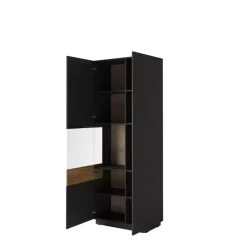 Zestawy Mebli Do Salonu|Witryny>Helvetia Witryna stojąca wysoka KOBE biały połysk