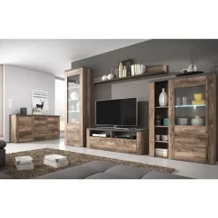 Zestawy Mebli Do Salonu|Witryny></noscript>Helvetia Witryna wysoka 65 cm LARONA orzech satin