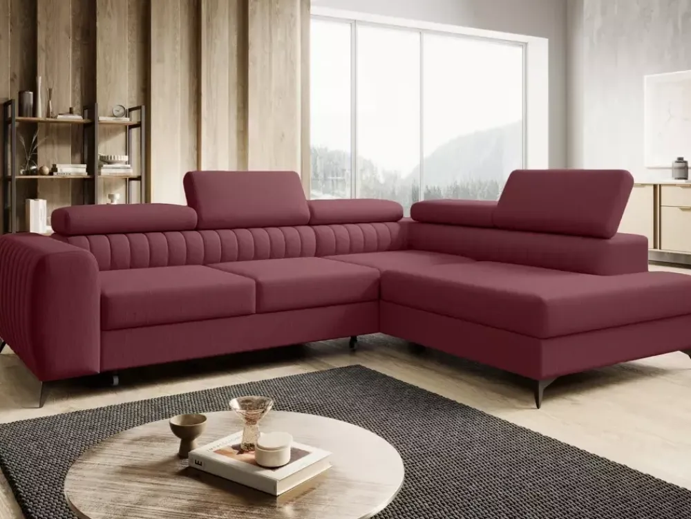 Narożniki>NEXT COLLECTION Wolnostojąca kanapa narożna z regulowanymi zagłówkami PAULLETTO funkcja spania