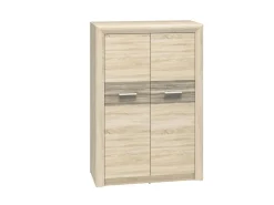 Zestawy Mebli Do Salonu|Zestawy Mebli Młodzieżowych>ML Meble Wąska komoda dwudrzwiowa z półkami 92 cm CASTEL dąb sonoma