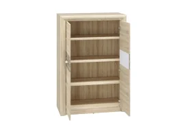 Zestawy Mebli Do Salonu|Zestawy Mebli Młodzieżowych>ML Meble Wąska komoda dwudrzwiowa z półkami 92 cm CASTEL dąb sonoma