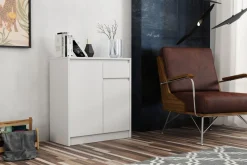 Komody>Meblohand Wąska komoda z szufladą do przedpokoju 75 cm ARTEGO biały