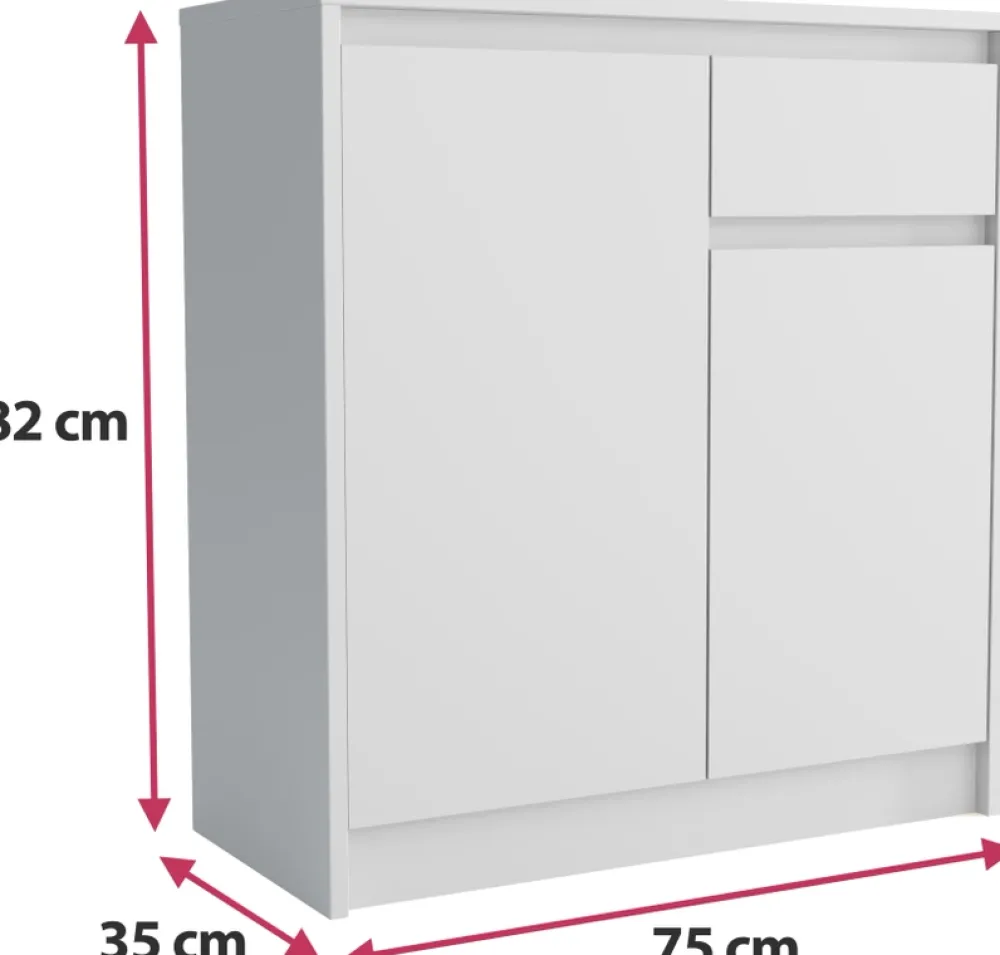 Komody>Meblohand Wąska komoda z szufladą do przedpokoju 75 cm ARTEGO biały