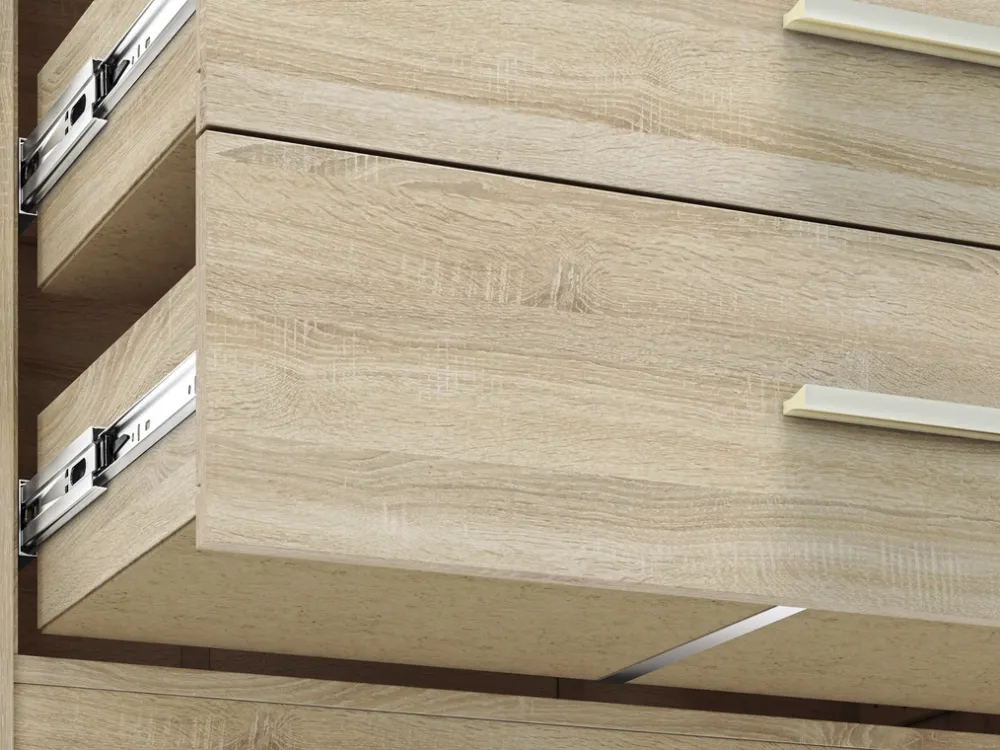 Zestawy Mebli Młodzieżowych|Komody>ML Meble Wąska komoda z szufladami 92 cm CASTEL dąb sonoma