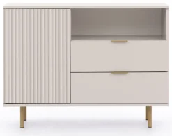 Zestawy Mebli Do Salonu|Komody>GiB Meble Wąska komoda z szufladami do salonu 107 cm NAMASTE kaszmir