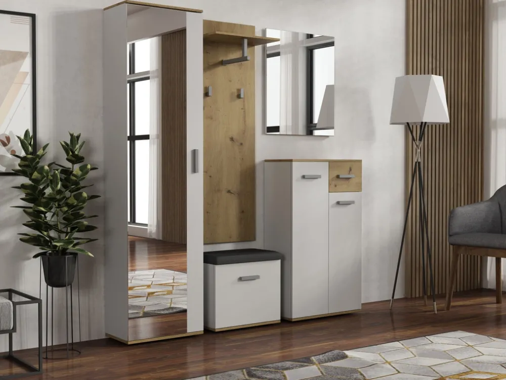 Meble Młodzieżowe|Zestawy Mebli Do Przedpokoju>Meblohand Wąska szafa do przedpokoju z lustrem 50 cm JOVITA
