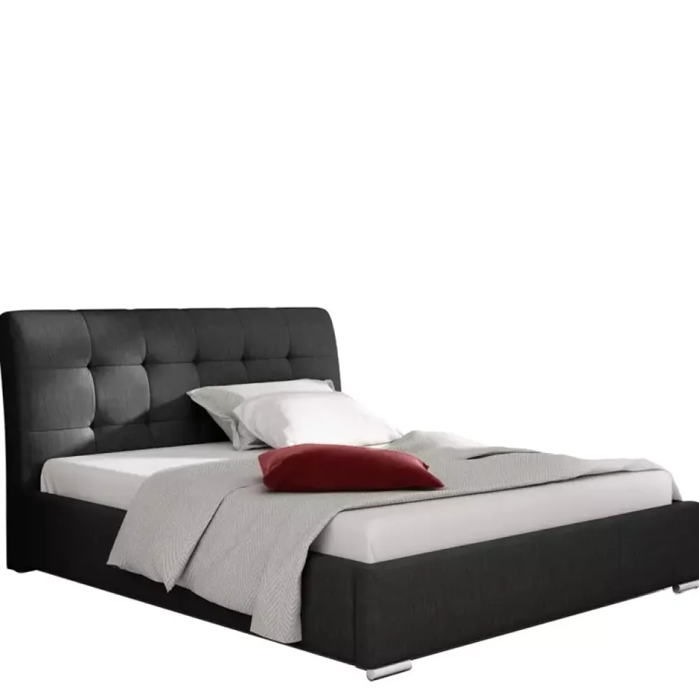 Łóżka Młodzieżowe|Łóżka Dziecięce>Gruszka Wygodne łóżko tapicerowane czarne 120x200 ANKARA